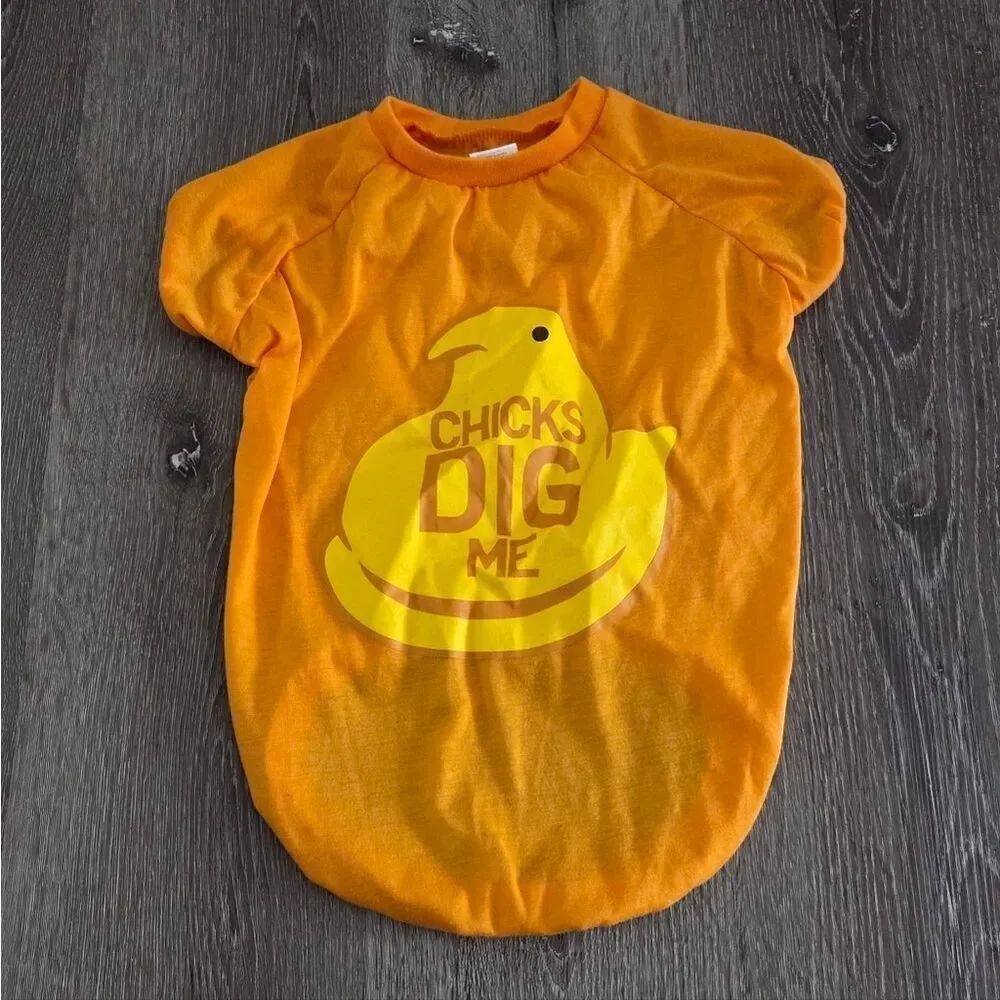 Peeps "Chicks Dig Me" Dog T-Shirt - Large